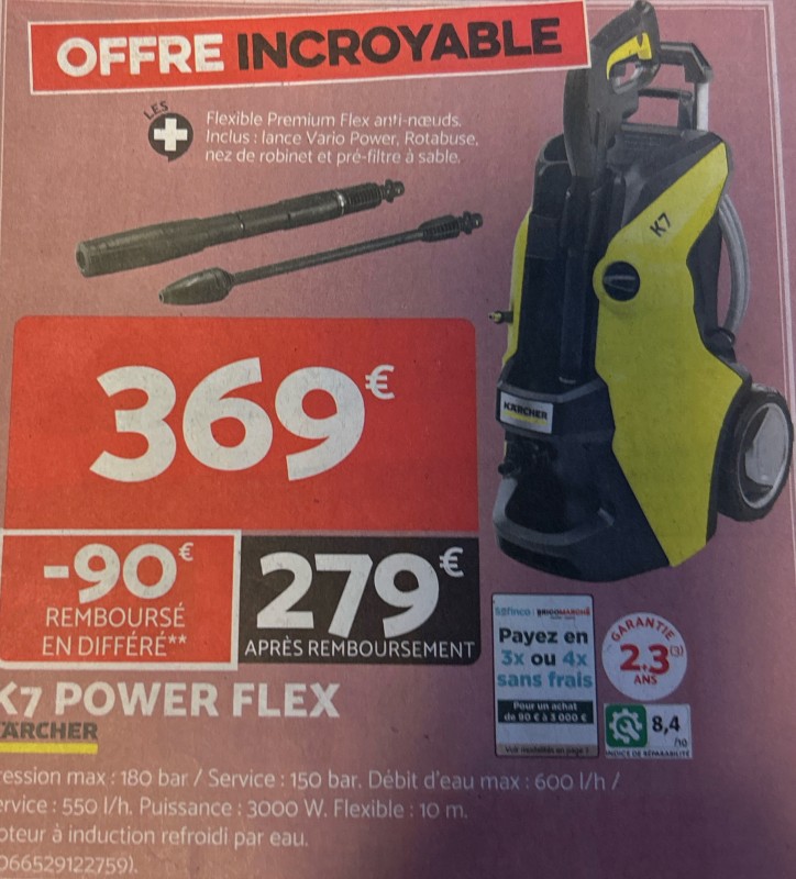  Magasin de bricolage pour vente d’un Karcher cassette Power Flex à Chateaurenard, proche de Renaud 