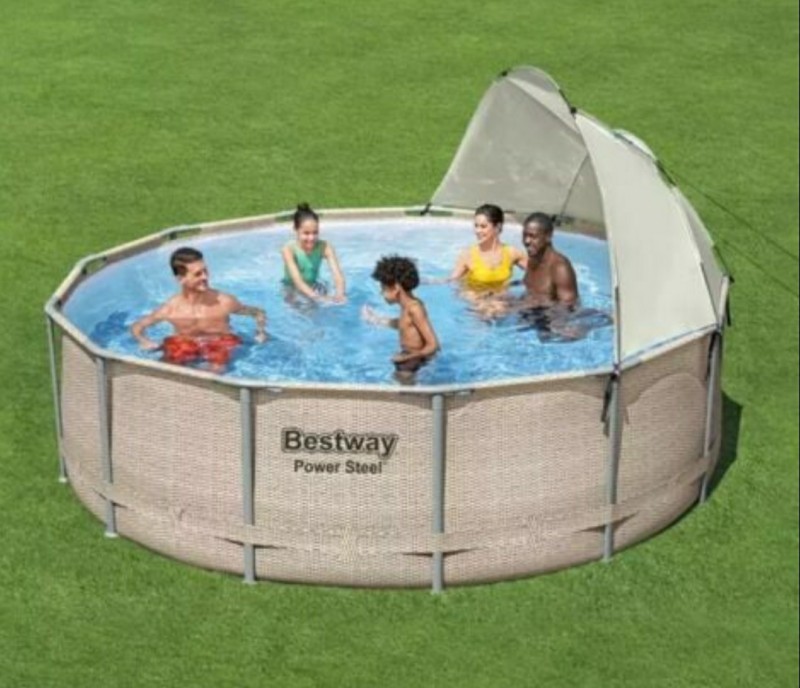 installation piscine ronde avec auvent de 4mX1m Saint Rémy de Provence proche Chateaurenard