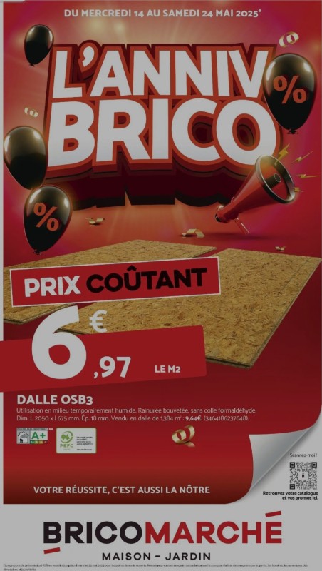 Plaque OSB3 à prix coûtant au Bricomarché à Chateaurenard 